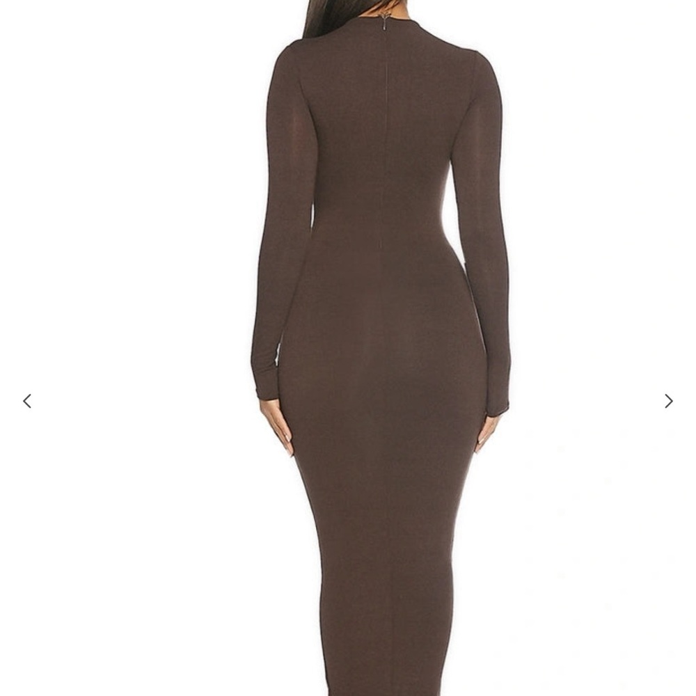 Naked Wardrobe NW Sculpt Mock Neck Midi Long Sleeve Dress Size S - Picture 2 of 2